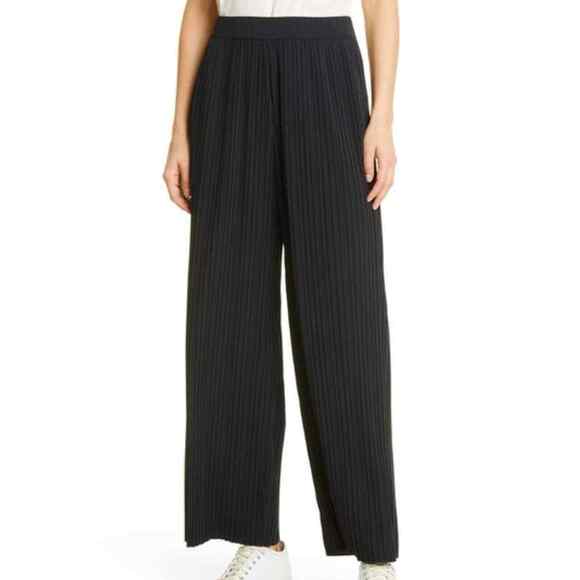 Max Mara Leisure NWOT Cacio Black Trousers Size XL High Rise Pleated Wide Leg - Picture 1 of 10